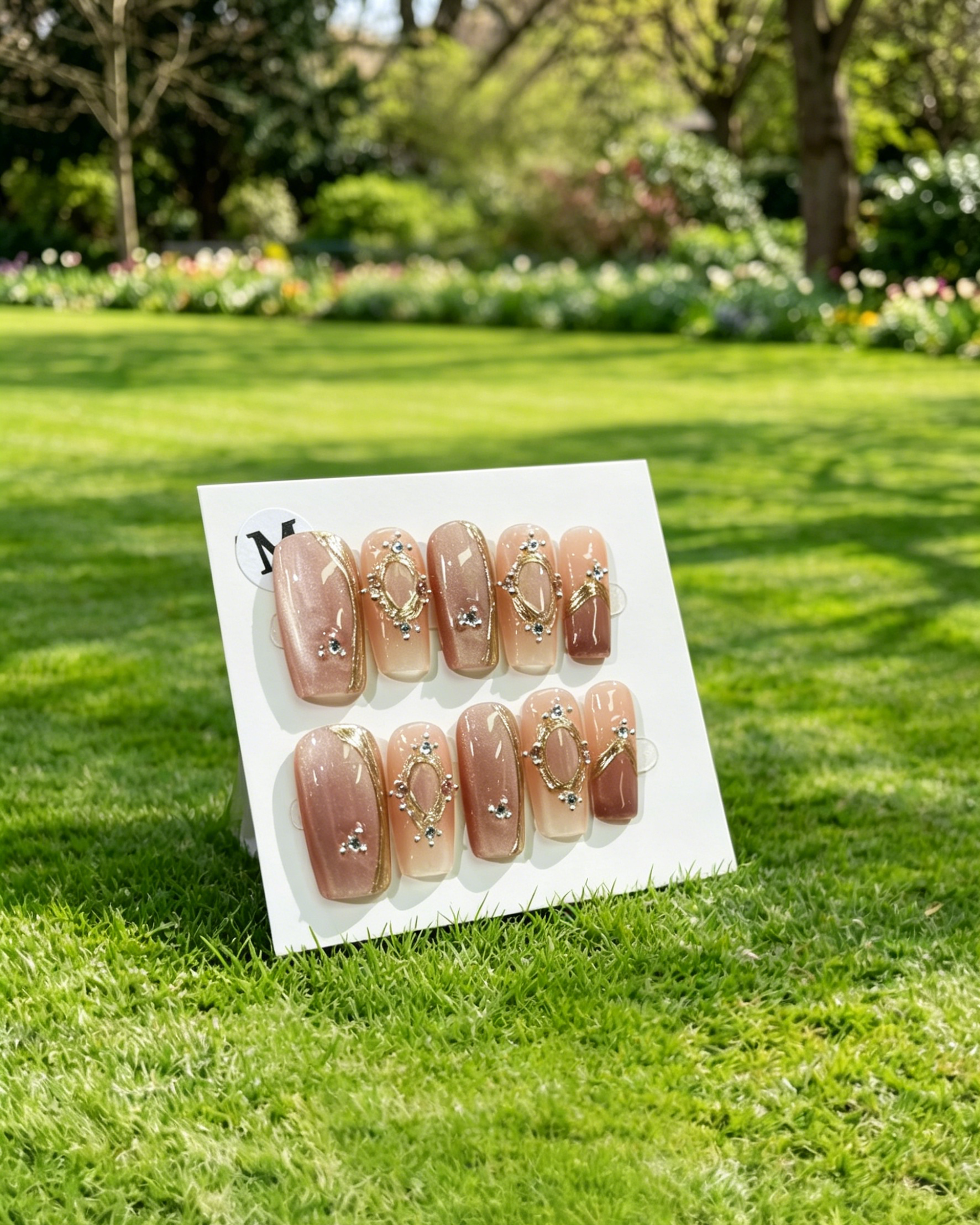 Gradient Ombre Rhinestone Press On Nails